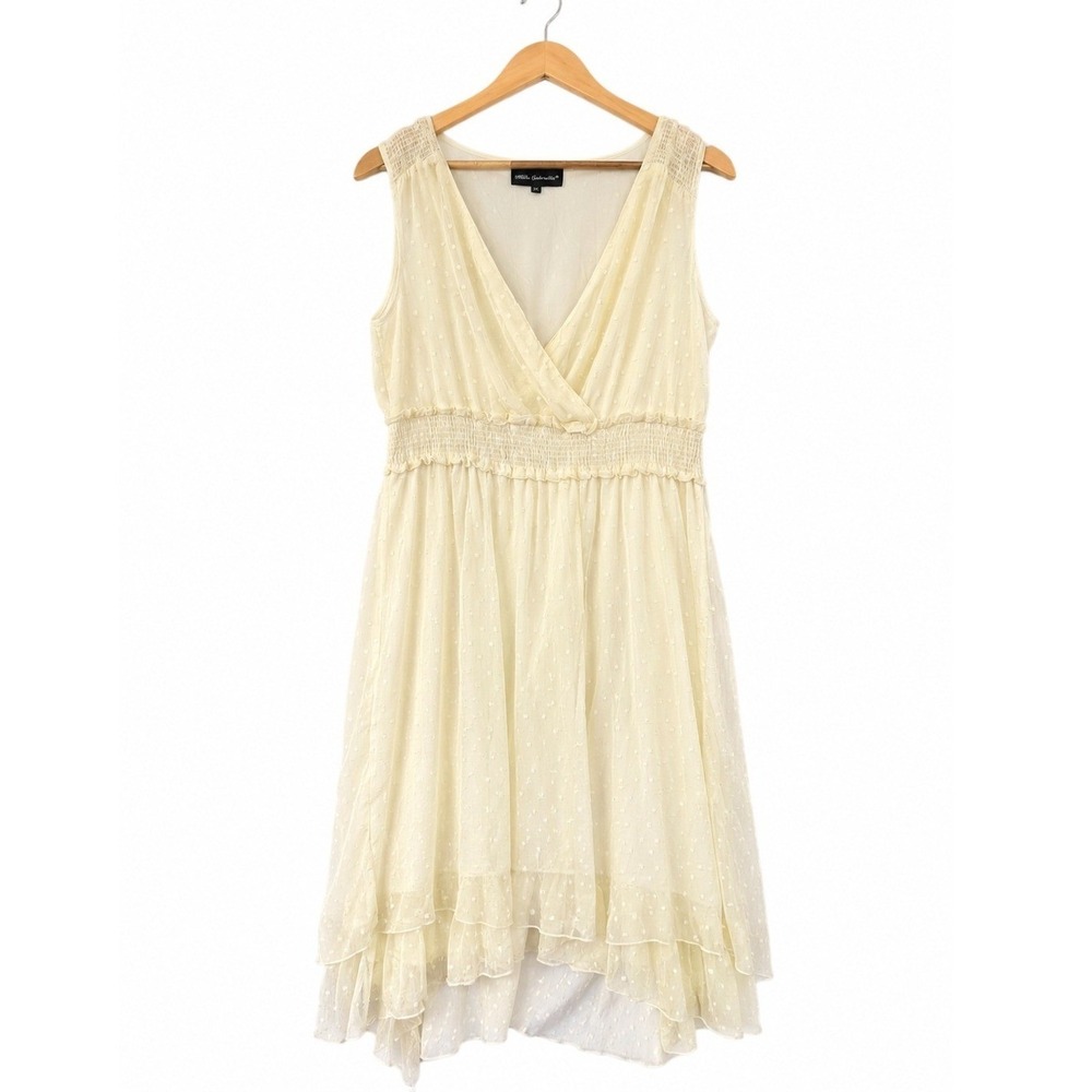 Mlle Gabrielle Ivory Swiss Dot Tiered Dress – 2X – Romantic Boho Cottagecore